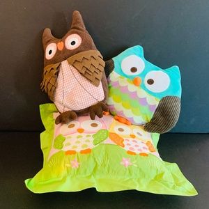 Set of 3 Owl Themed Pillows